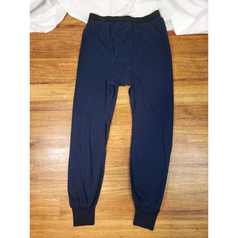 Vtg JE Morgan Long Johns Mens L 38-40 Pants Thermal‎ Base Layer Waffle Knit Blue